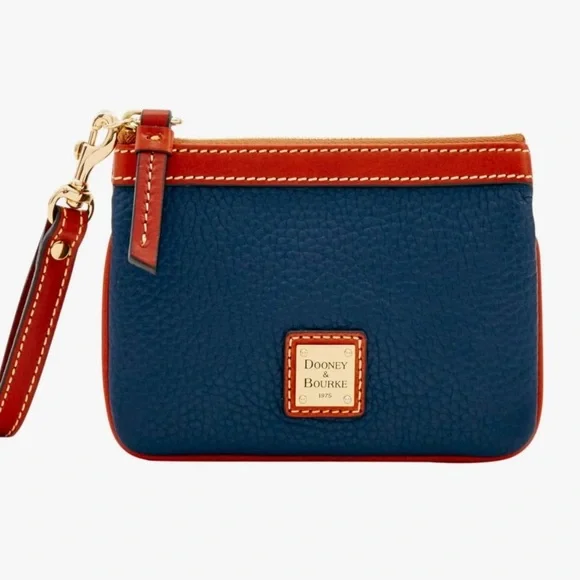 Dooney & Bourke Pebble Grain Medium Wristlet - Blue /Brown - Picture 5 of 5